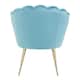 image 5 of Interiors by Premier Aqua Velvet Scalloped Armchair, Supportive Armrest Lounge Chair, Easy to Clean Velvet Accent Chair