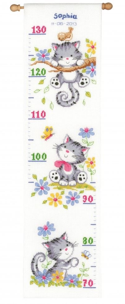 Vervaco H/CHART KITTEN - Counted Cross Stitch Kit: Height Chart Kitten