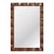 image 1 of COSTWAY Farmhouse Wall Mirror Wood Vanity Wall Mirror Brown Brown