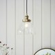 image 2 of Hansen 1 Light Pendant Glass, Antique Brass Plate, E27