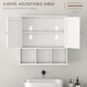 image 6 of HOMCOM Farmhouse Bathroom Wall Cabinet, Wall Mounted Medicine Cabinet with Adjustable Shelf, Open Compartments and 2 Doors, Storage Organiser Over The Toilet, White