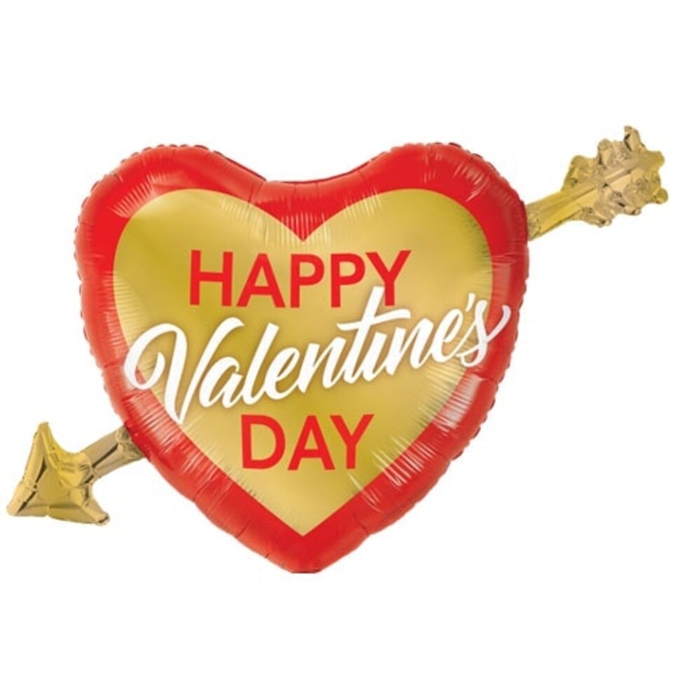 Valentine's Day Golden Arrow Helium Foil Giant Qualatex Balloon 99cm / 39 in