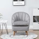 image 8 of HOMCOM Velvet Fabric Single Sofa Accent Chair Solid Wood Leg Upholstered Grey