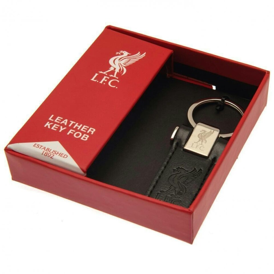 image 1 of Liverpool FC Leather Keyring - Black - One Size