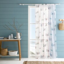 Fusion Beach Huts Voile Panel Blue