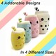 image 8 of Boba Tea Soft Toy White Bubble Tea Plush Pillow, Cute Soft 1 X Pineapple 20cm