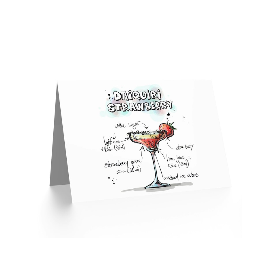 image 1 of Daiquiri Strawberry Cocktail Drink Friendship Card