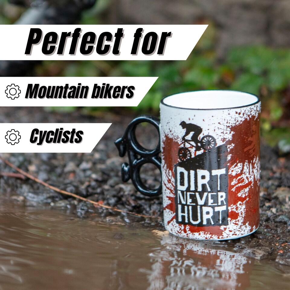 image 1 of Dirt Never Hurt Bike Mug - Novelty Gift