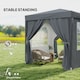 image 6 of Outsunny 2 x 2 m Garden Pop Up Gazebo, Wedding Party Tent Marquee, Water Resistant Awning Canopy With Sidewalls, Windows, Carry Bag, Grey