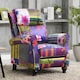 image 2 of Fabric Patchwork Mary Manual Recliner Chair