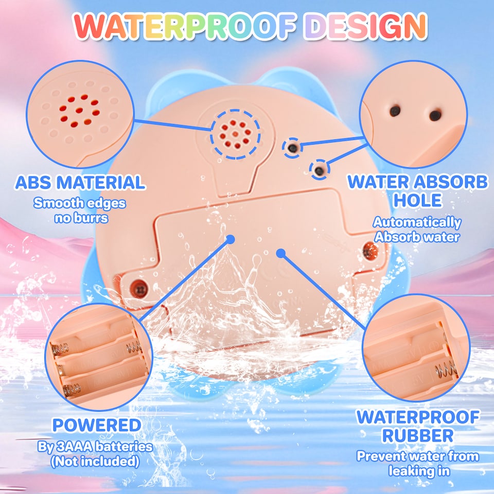 image 1 of Octopus Bath Time Toy for Babies Toddler Light Up Floating Fountain with Spraying Water Multicolour LED Lights (Blue)