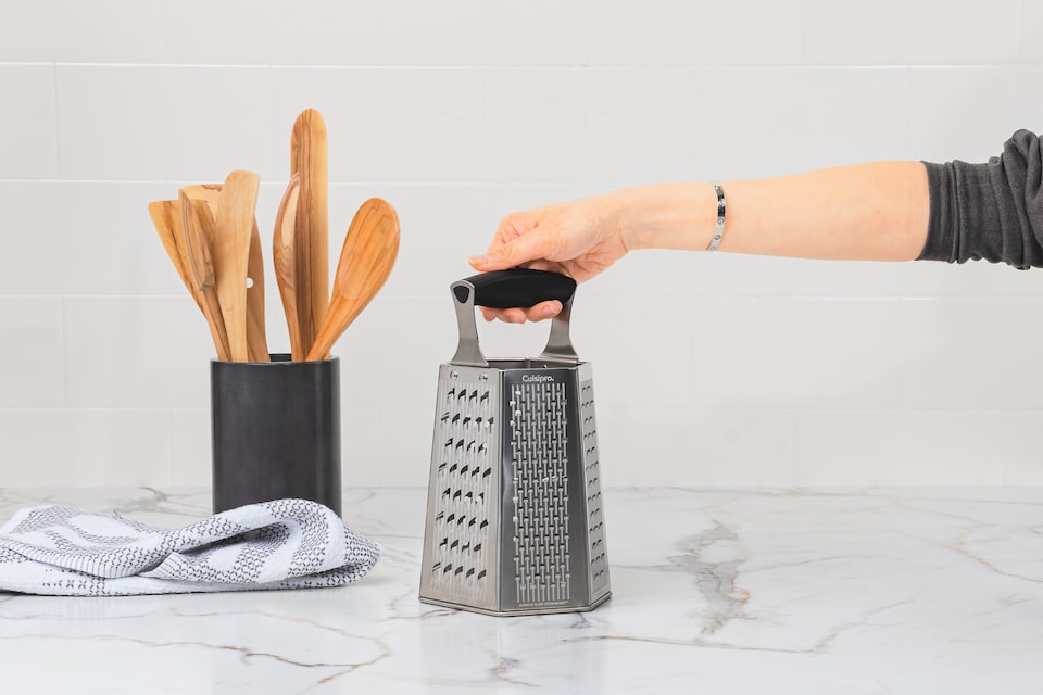 image 1 of Cuisipro 6-Sided Box Grater, Sharp Stainless Steel, Non-Slip Base