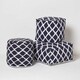 image 5 of Homescapes Circular Blue and Natural Colour Ikat Round Footstool
