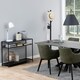 image 3 of Seaford Console Table with 2 Shelves in Black and Oak
