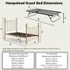 image 10 of Hampstead Traditional Antique Brass Distressed Effect Single Metal Bed Frame & Guest Trundle