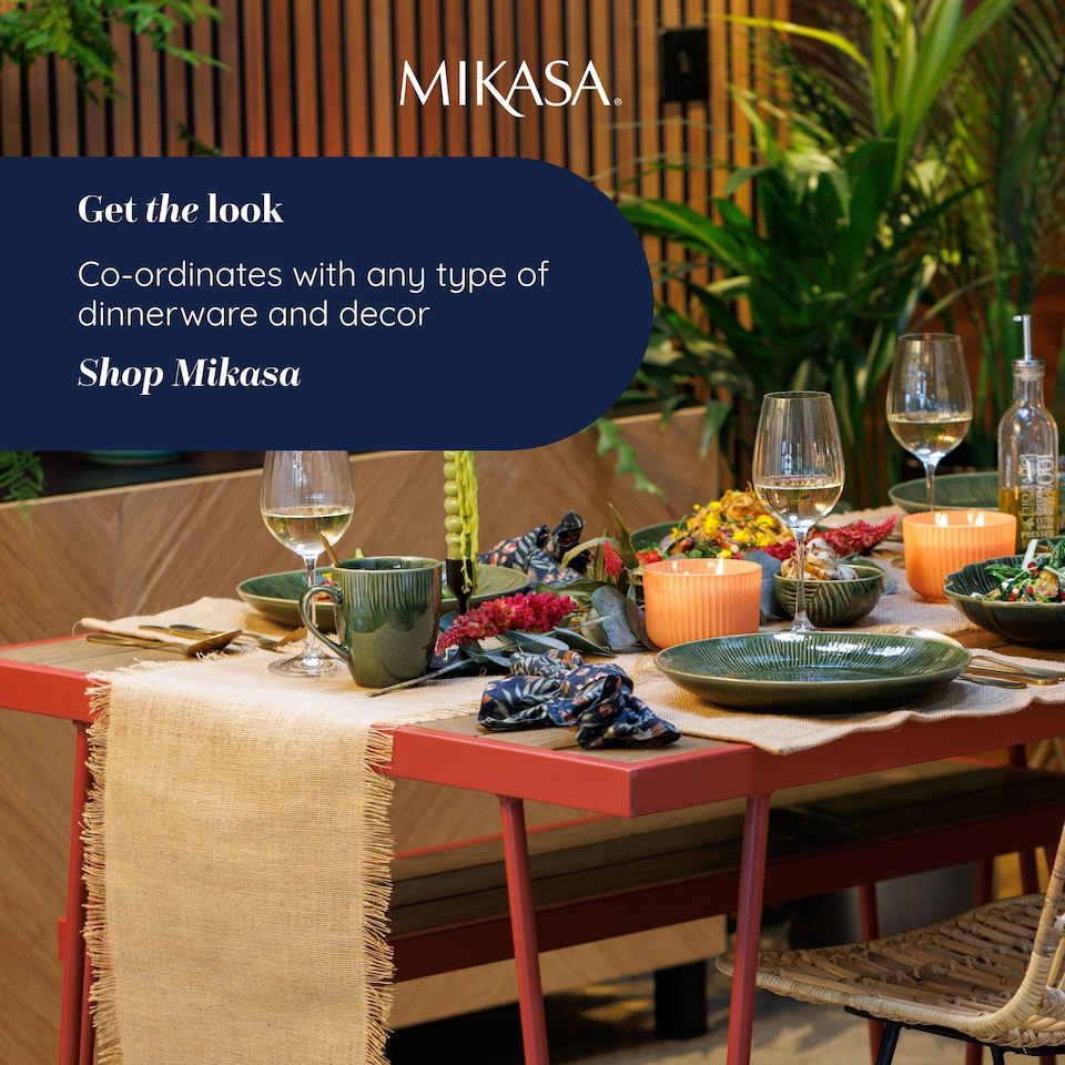image 1 of Mikasa Jute Woven Table Runner with Frayed Detailing 230 x 33cm