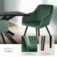 image 4 of Dining Chair Marilyn - with armrests, padded, velvet look, black steel legs | Green | dark green / black | 4