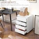 image 3 of HOMCOM Mobile Filing Cabinet with 4 Drawers, Under Desk Storage Cabinet for Home Office, White | White | White