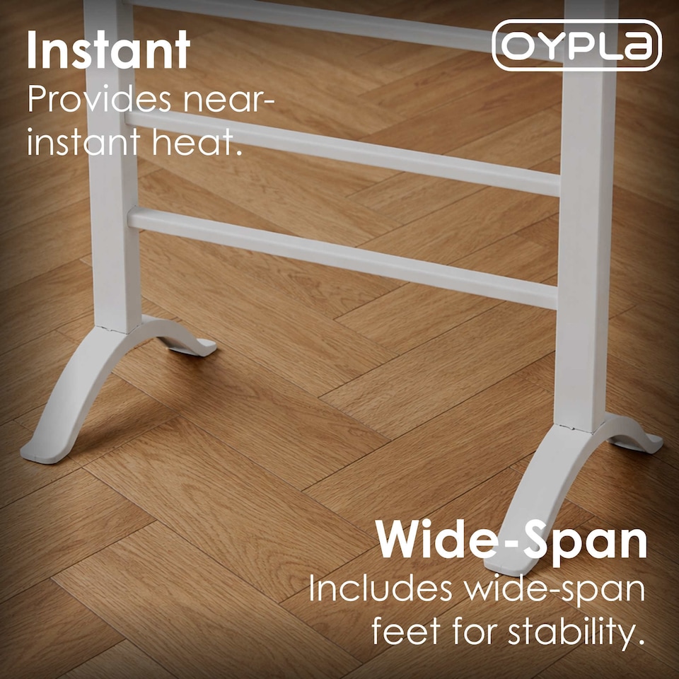 image 1 of Portable Aluminium Electric Towel Rail Warmer with 6 Heated Bars