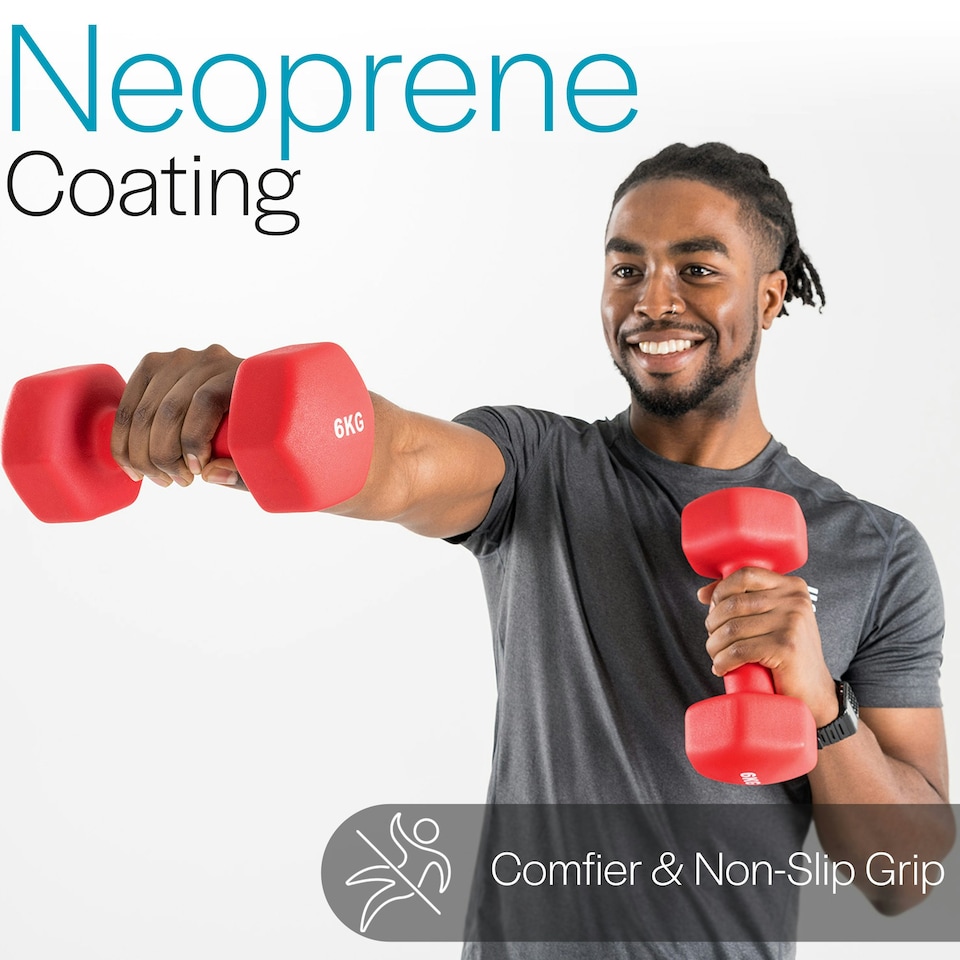image 1 of Neoprene Hex Dumbbells (6kg)
