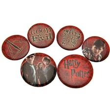 Harry Potter Red Button Badge Set - Red - One Size