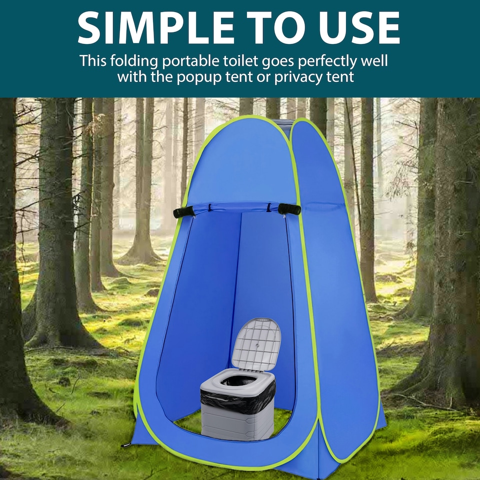 image 1 of 24L PORTABLE FOLDING CAMPING TOILET COMPACT POTTY LOO CARAVAN PICNIC FISHING