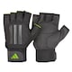 image 1 of Adidas Half-Finger Weightlifting Gloves — Padded Palm & Integrated Wrist Strap, XL | Black | Green | XL