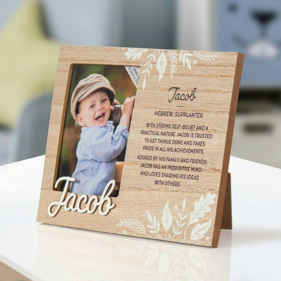 History & Heraldry Pre-Personalised Kids Wooden Picture Frame - Jacob