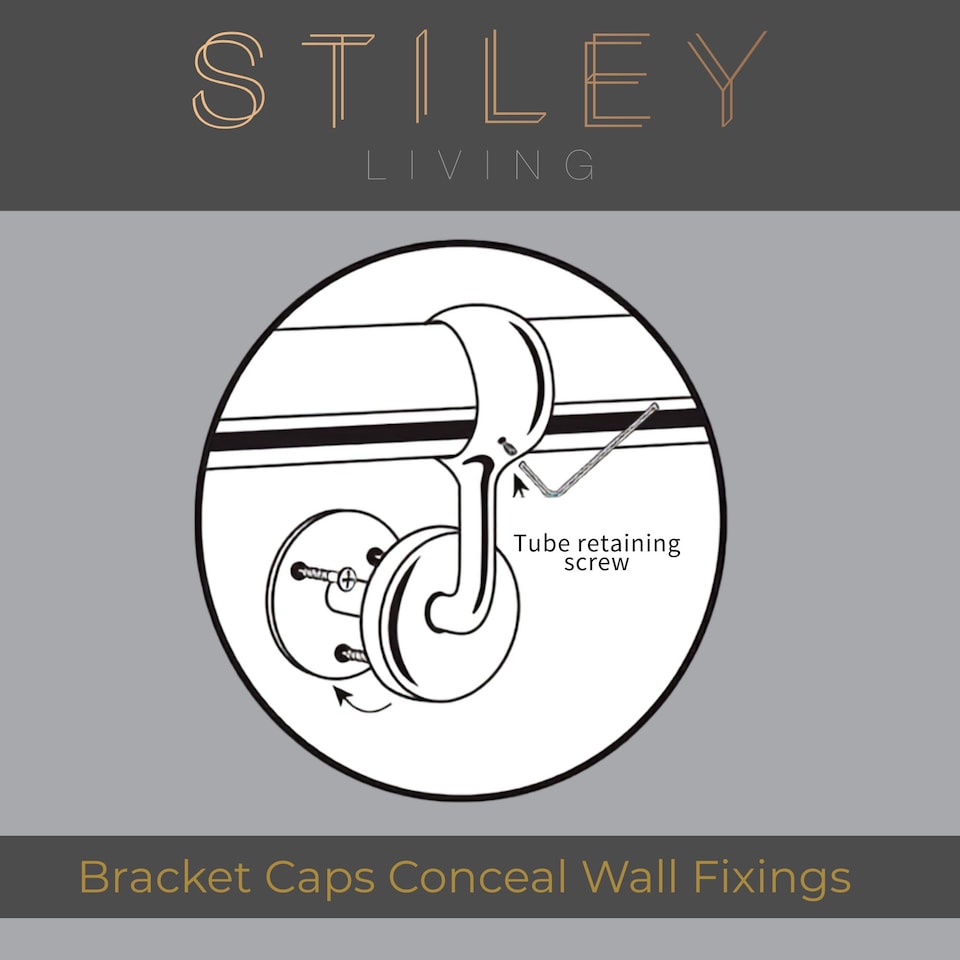 image 1 of Stiley Living 3.6m Brass Wall-Mounted Stair Handrail Kit with Brackets & Fixings