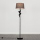 image 2 of ValueLights George Monkey Modern Black Floor Lamp Grey Shade | Grey