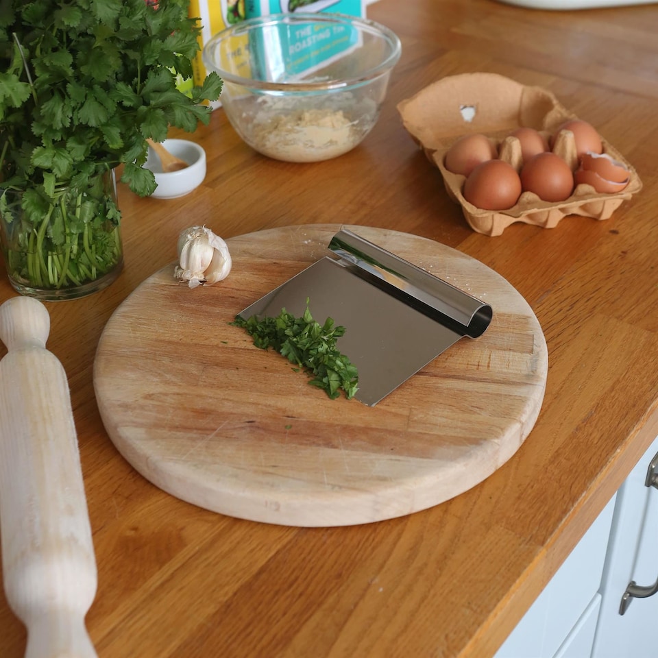 image 1 of Argon Tableware Stainless Steel Dough Scraper - 13.5cm