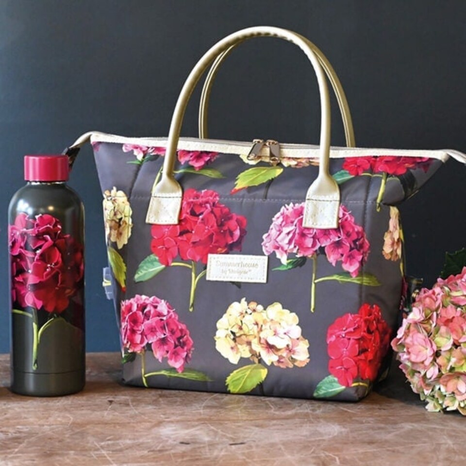 image 1 of Summerhouse by Navigate Sarah Kelleher Hydrangea Dark Stone 2 in 1 Convertible Lunch Tote