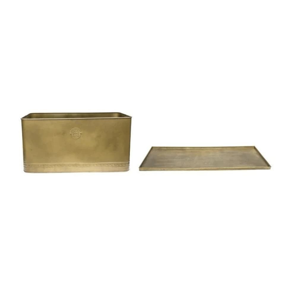 image 1 of Kew Regency Outdoor Planter - Metal - L34 x W62 x H30 cm - Brass | Multi