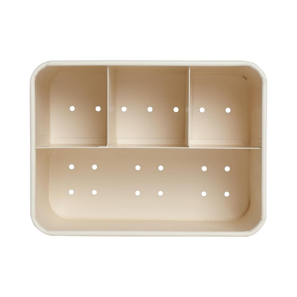 image 1 of Harbour Housewares Vintage Metal Sink Tidy - Cream | White | Cream