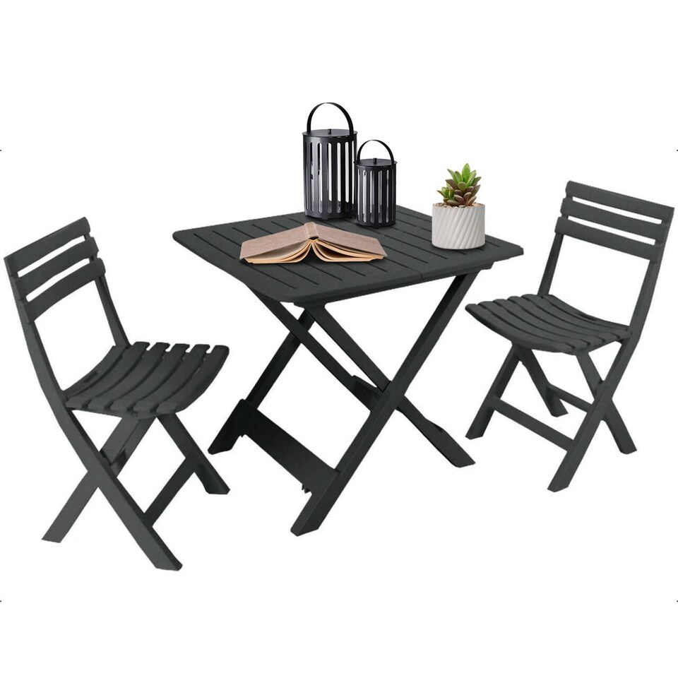 image 1 of 3 Piece Folding Camping Table & Chairs Set