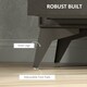 image 10 of HOMCOM 2 Drawer Chest of Drawers, Fabric Dresser with Steel Frame, Brown