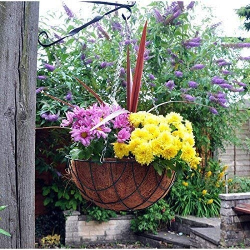 image 1 of Marco Paul Black Metal Hanging Basket 16" Black