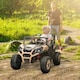image 2 of AIYAPLAY Kids Electric Ride on Car 2-Seater, 24V Truck UTV with Remote Control, Suspension System, LED Lights, Horn, Music, for 3-8 Years, khaki