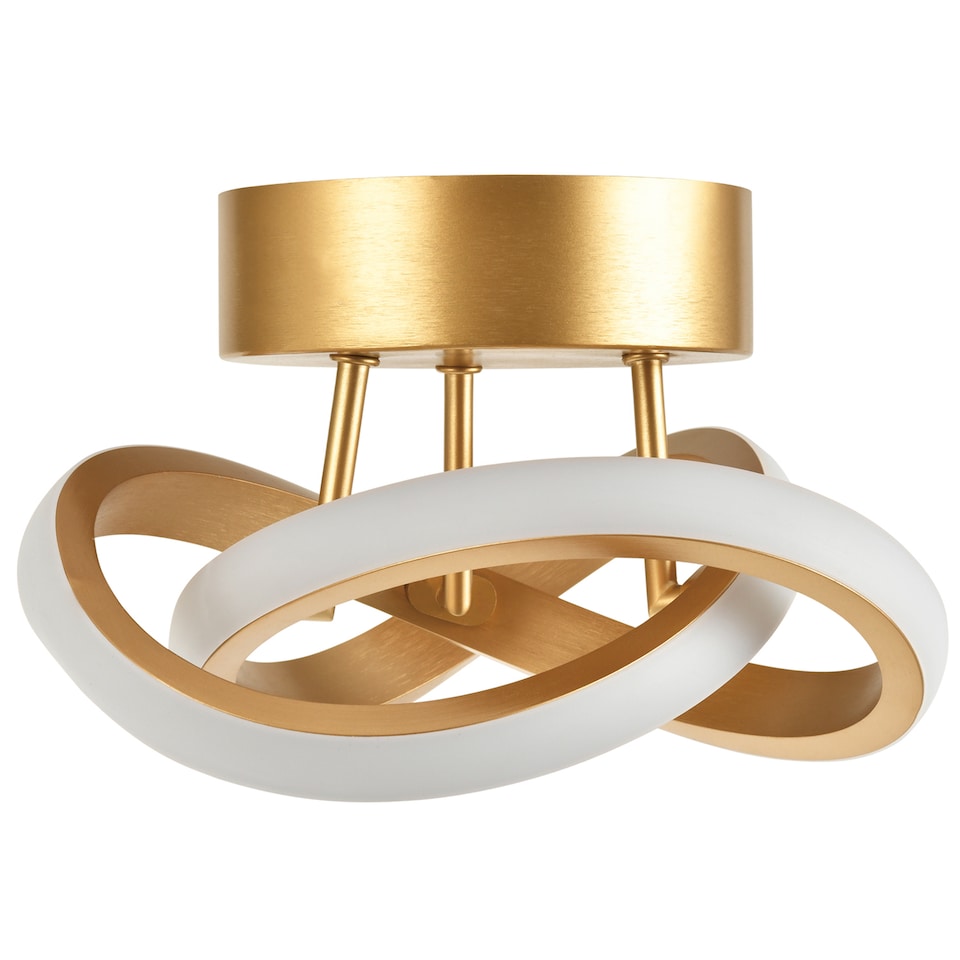image 1 of Modern LED Gold Ceiling Light with Swirl Thick Metal Strip Creates 1253 Lumens | Gold