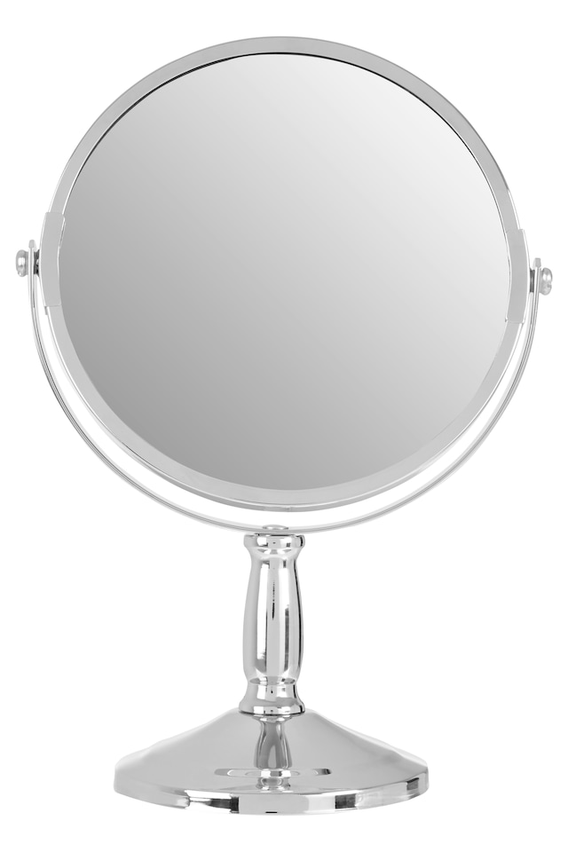 image 1 of Chrome Large Swivel Mirror | Silver