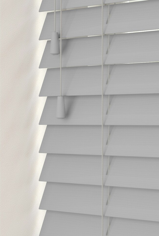 image 1 of Faux Wooden Venetian Blind, Tape 45cm x 200cm | Grey | Light Grey