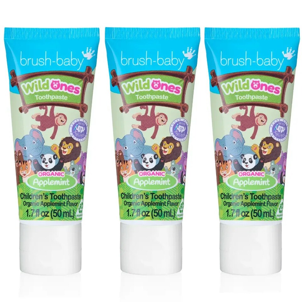 image 1 of Brush Baby WildOnes Organic Applemint Childrens Toothpaste - 3 Pack