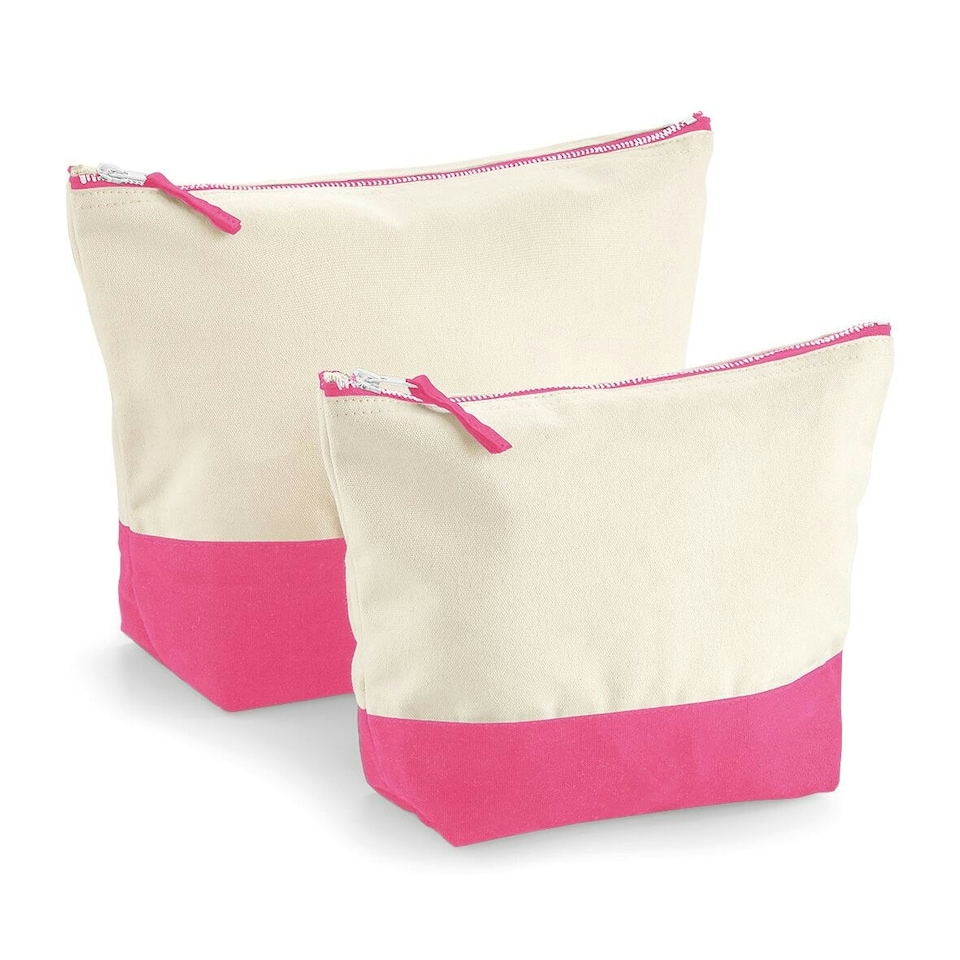 image 1 of Westford Mill Dipped Base Canvas Accessory Bag - Natural/True Pink - L