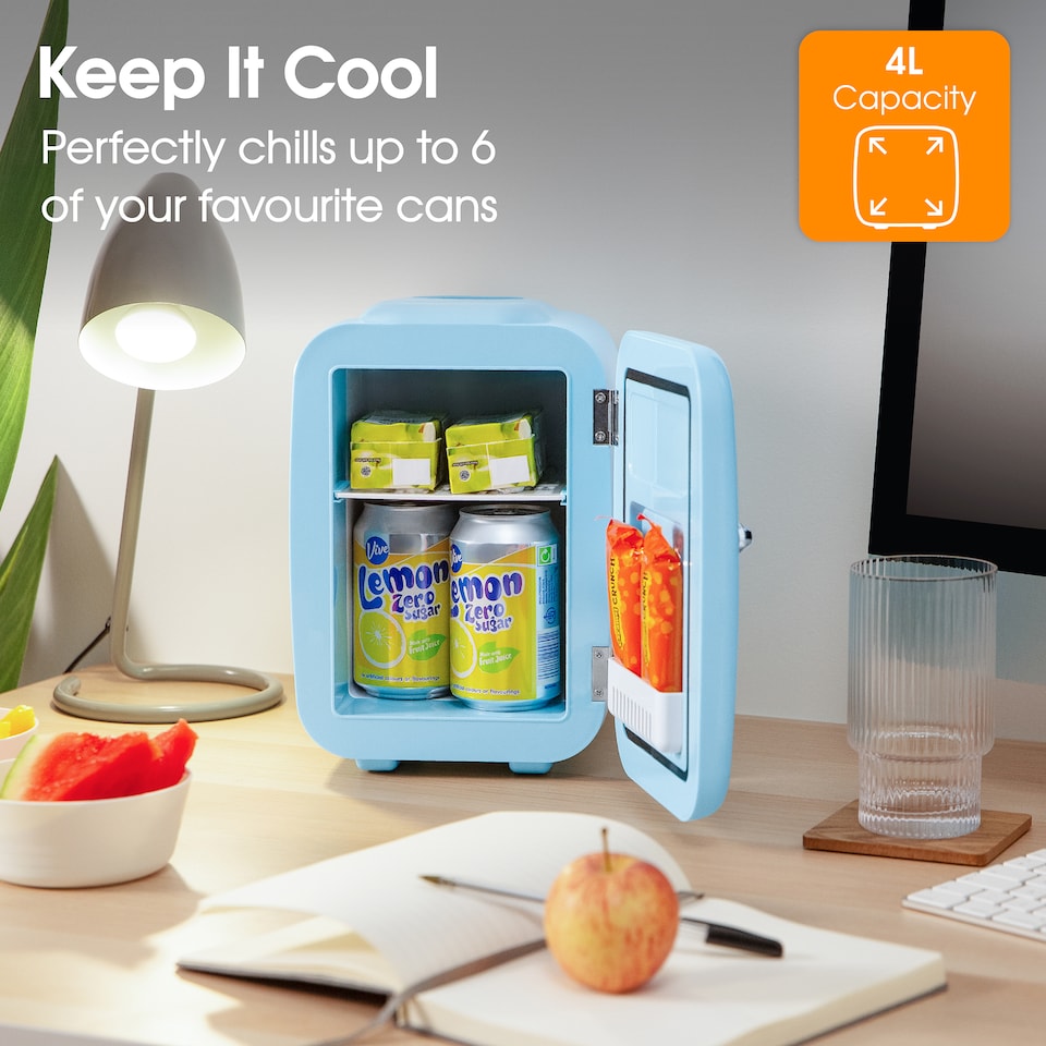image 1 of Abode Retro 4L Mini Cooler and Warmer Blue A4CLR201BL