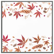 Autumn leaves half border (Picture Frame) Grey | XL