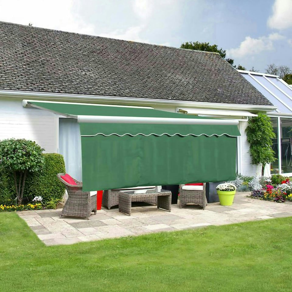 image 1 of Primrose 4.5m Dropdown Plain Green Awning Valance 1m Drop | Green | Plain Green | 1