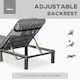 image 3 of Outsunny Rattan Sun Lounger, 5-Level Adjustable Garden Lounger Recliner with Cushion and Headrest, Outdoor Reclining Sunbed, Steel Frame Garden Chair for Patio, Beach, Terrace, Dark Grey