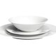 image 2 of Glim Glam Dinner Set Plates Bowls White Porcelain 18pc Set Rim