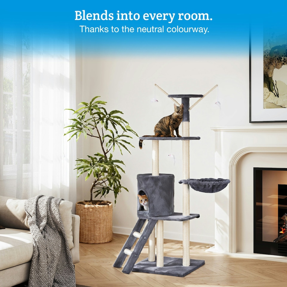 image 1 of Milo & Misty Cat Tree Multilevel with Scratching Posts 146cm