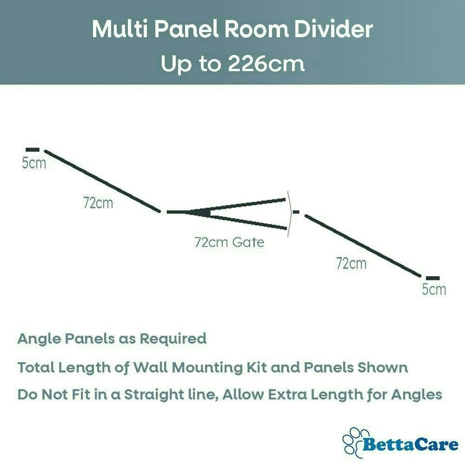 image 1 of Bettacare Premium Multi Panel Flexible Pet Barrier, up to 226cm Wide, White, 70cm High, Dog Barrier for Pets Dogs and Puppy, Easy Installation White